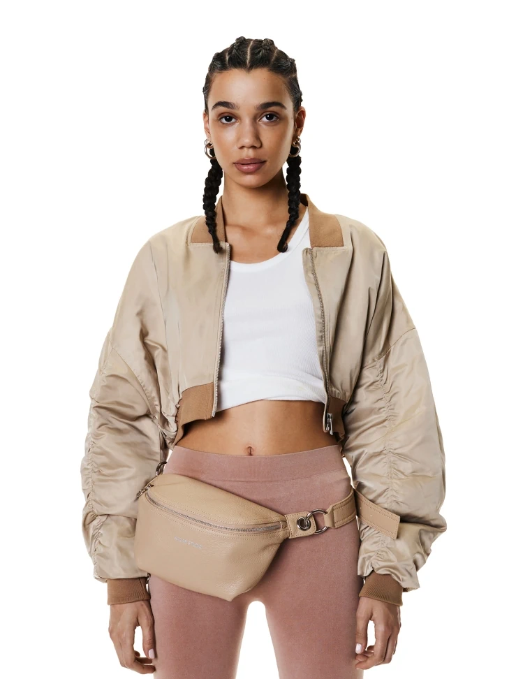 Kazar Beige Leather Belt Bag