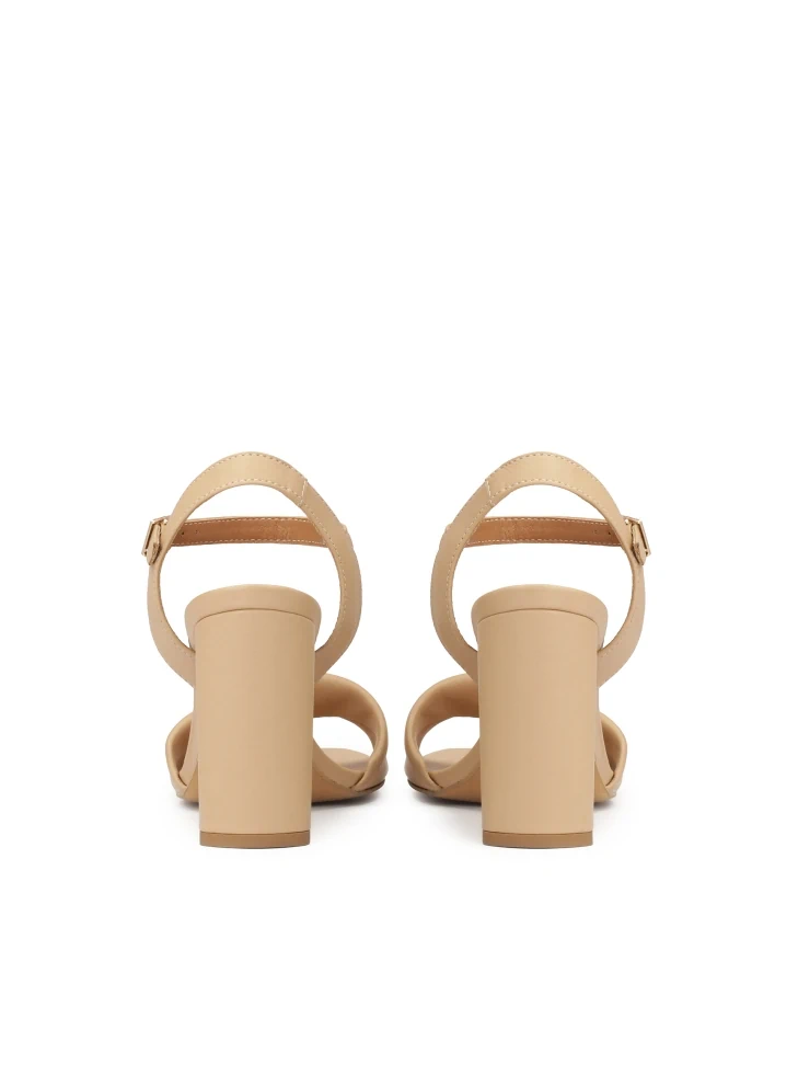 Kazar Beige Leather Post Sandals
