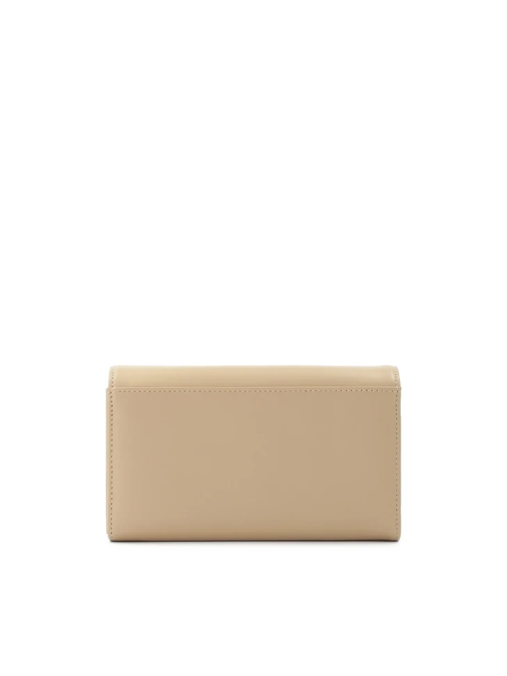 Kazar Beige Leather Wallet With Straps