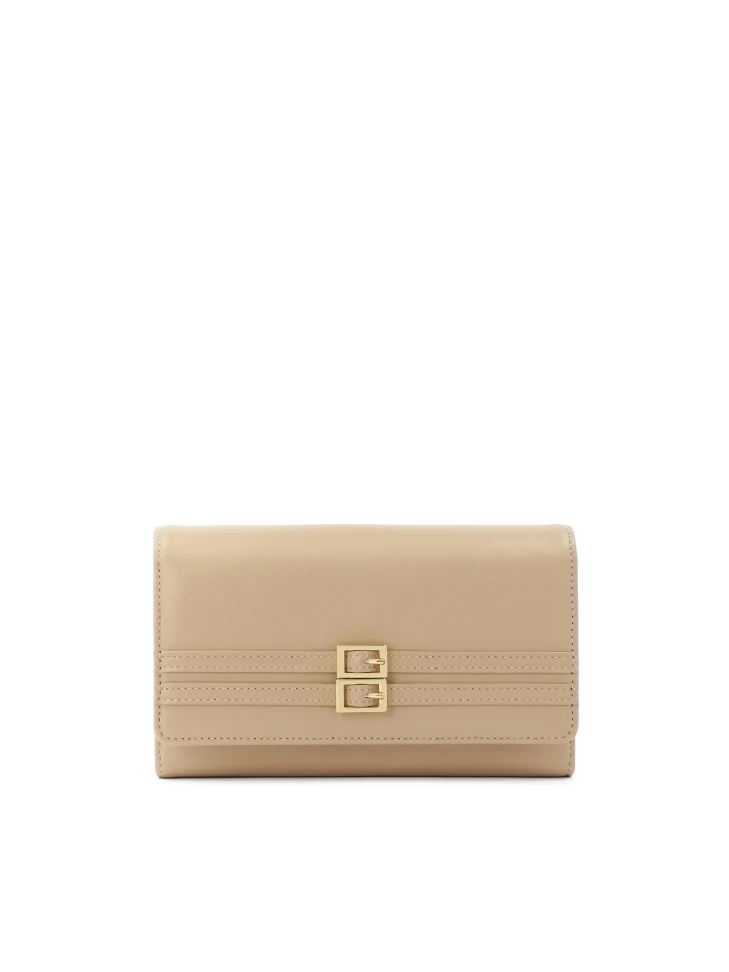 kazar Beige leather wallet with straps