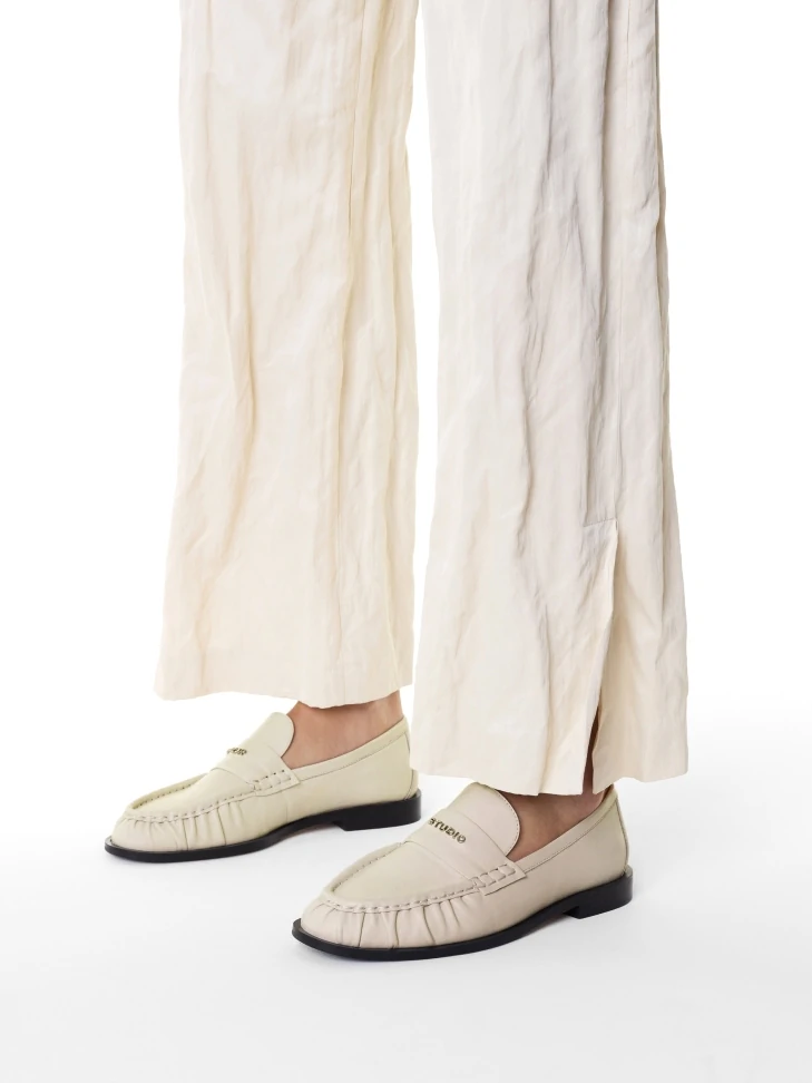 Kazar Beige Loafers With A Crease On The Nose