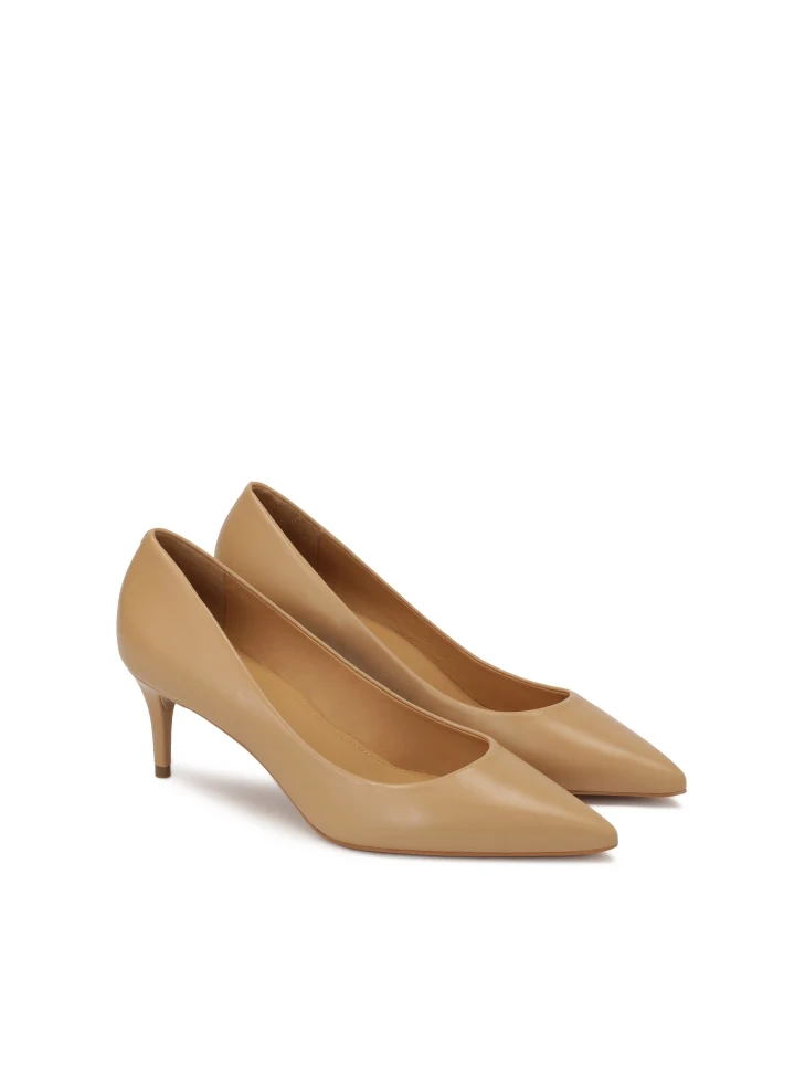 Kazar Beige Low Stiletto Pumps