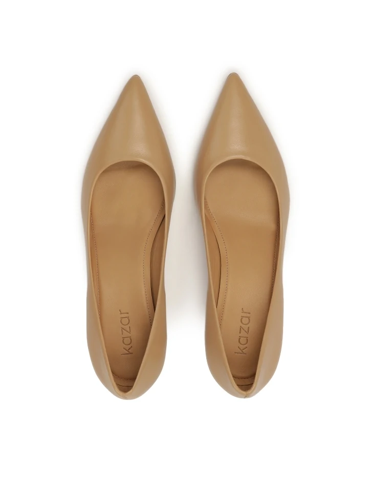 Kazar Beige Low Stiletto Pumps