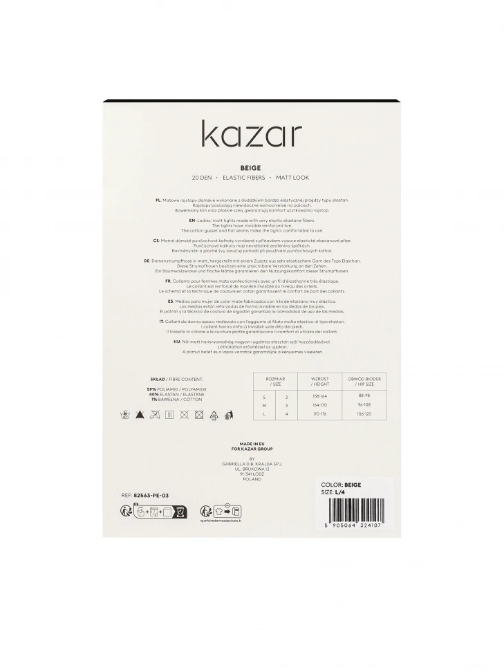 Kazar Beige Matt Tights 20 DEN
