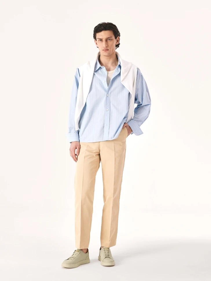 Kazar Beige Minimalist Leather Sneakers