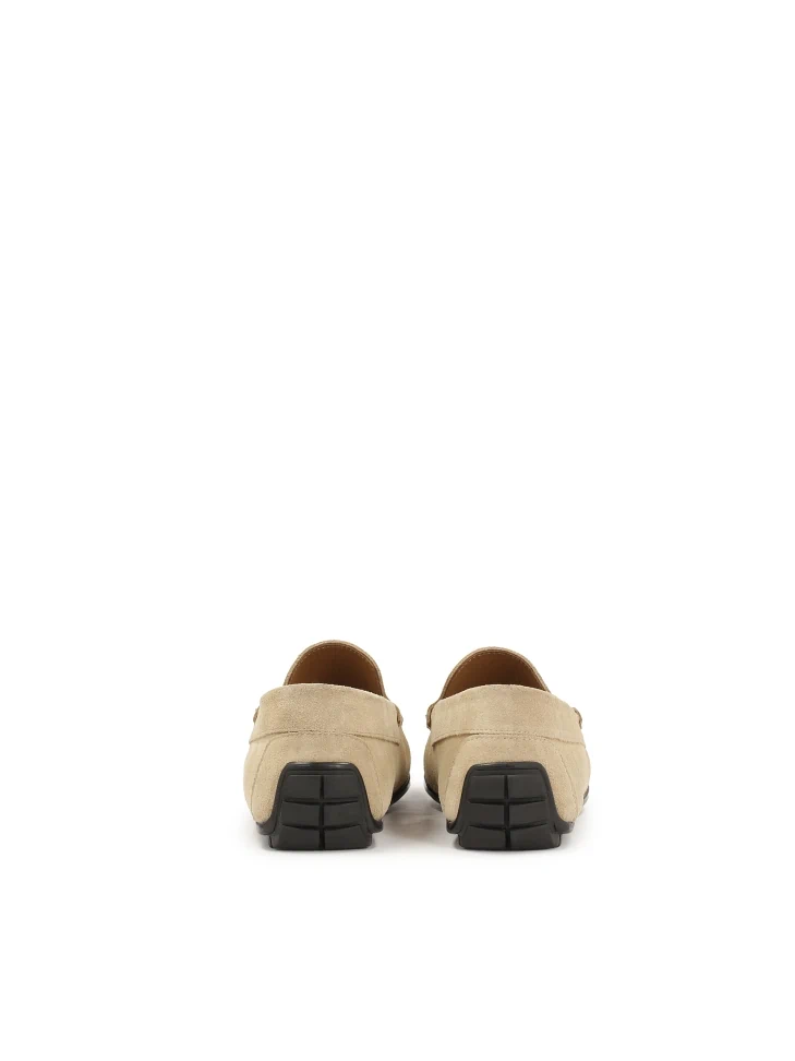 Kazar Beige Moccasins With Black Sole