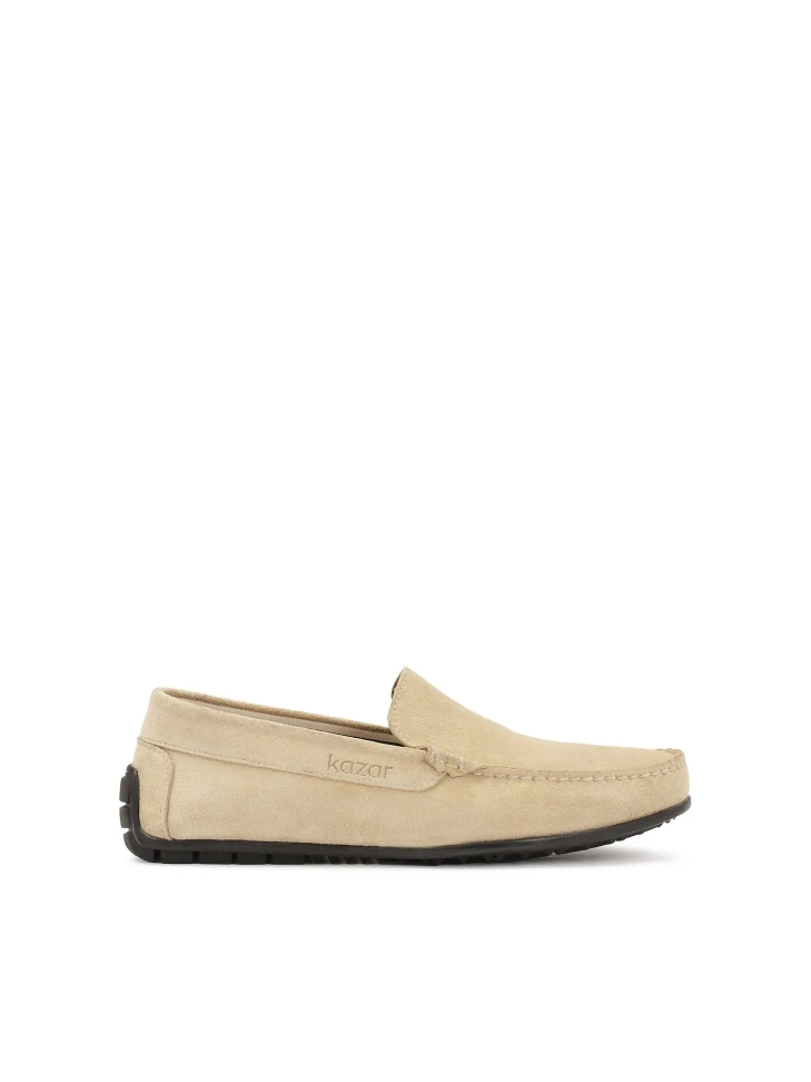 kazar Beige moccasins with black sole