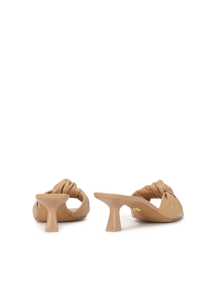 Kazar Beige Mules With A Decorative Knot