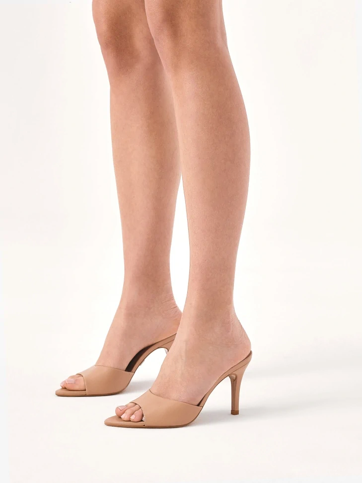 Kazar Beige Mules With Pointed Toes