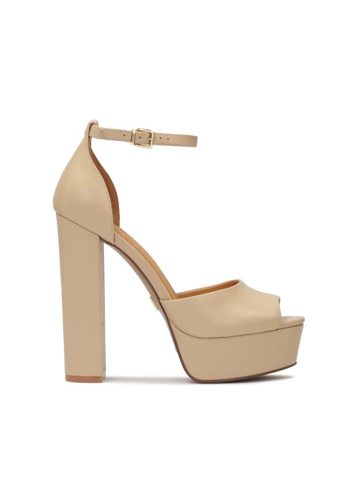 kazar Beige platform sandals with heel