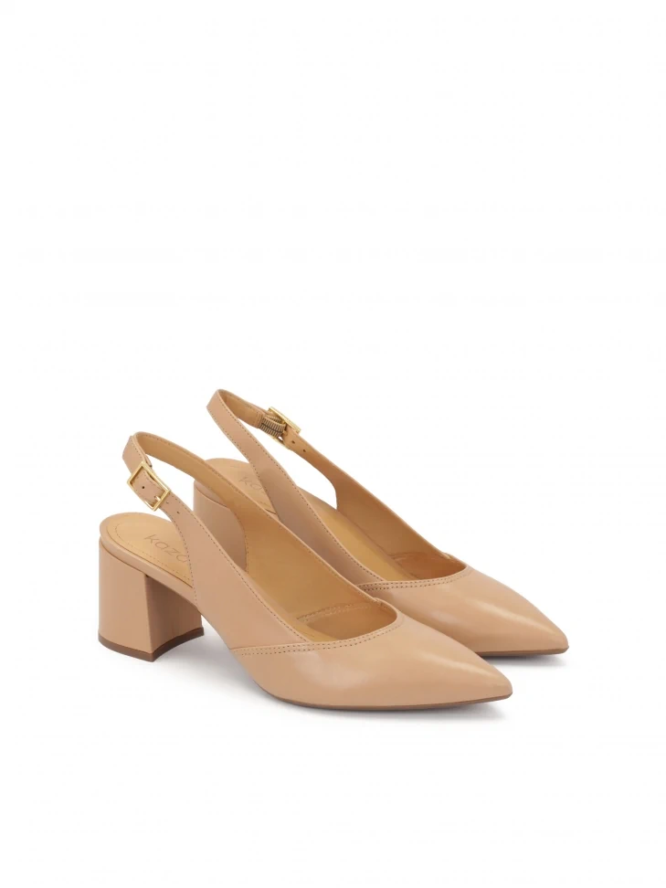 Kazar Beige Pumps On A Comfortable Post