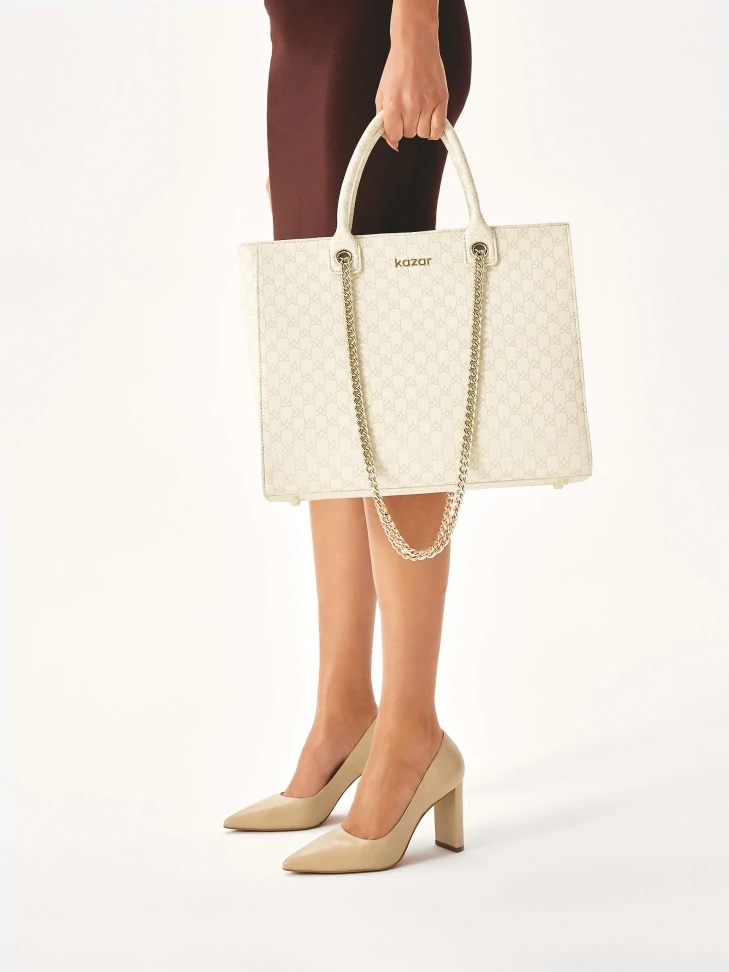 Kazar Beige Pumps On A Narrow Post