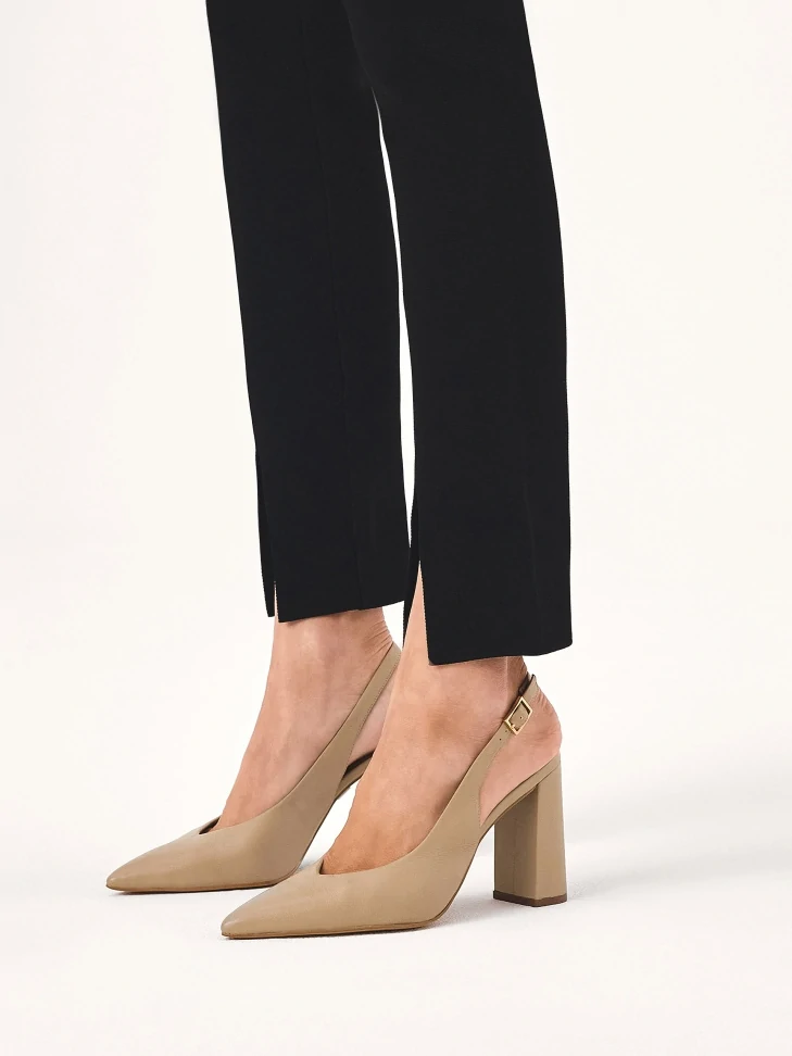Kazar Beige Pumps With Exposed Heels