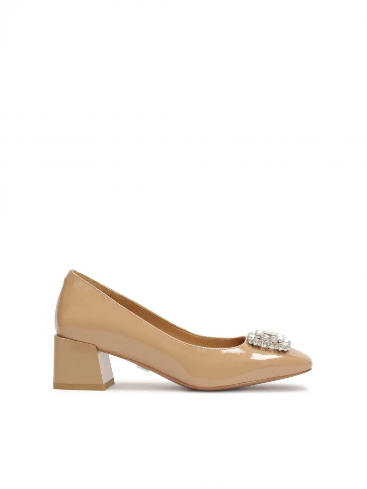 kazar Beige pumps with jewelry embellishment