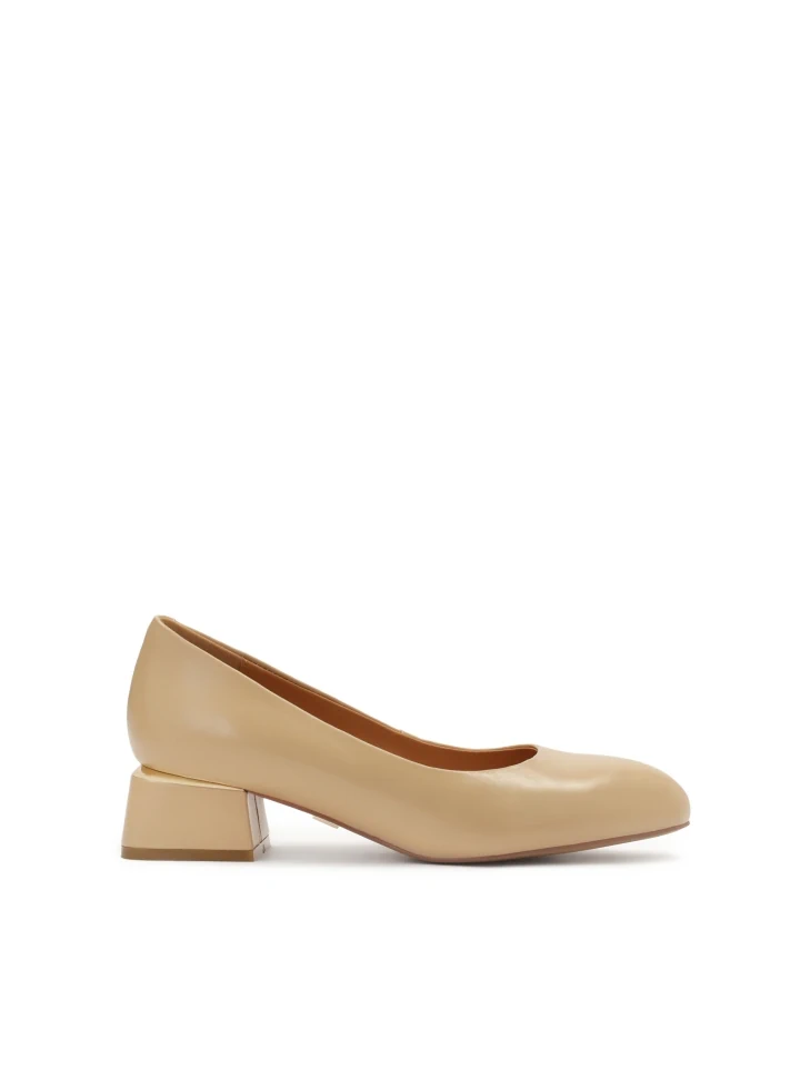 kazar Beige pumps with metal insert on a post