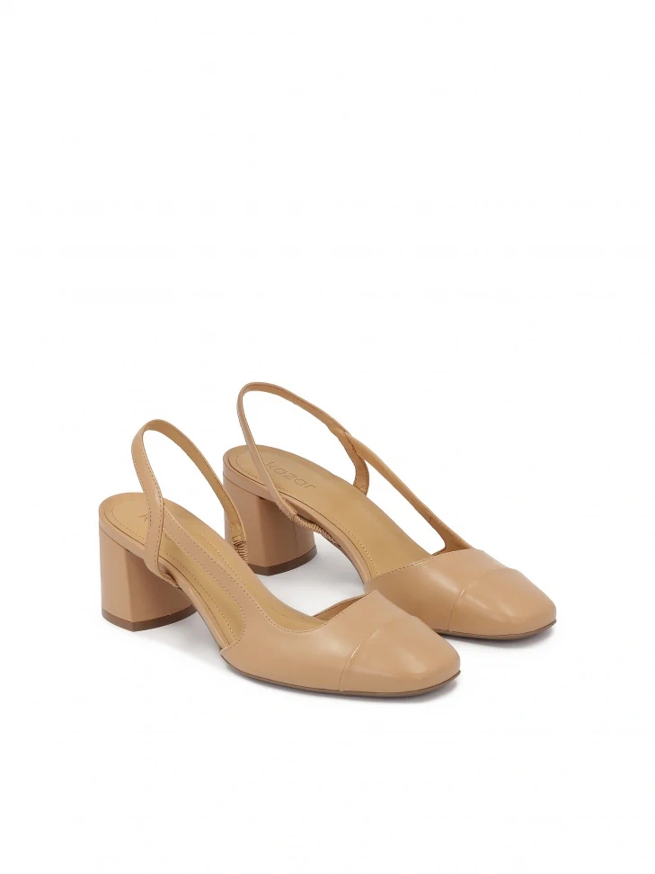Kazar Beige Pumps With Open Heel