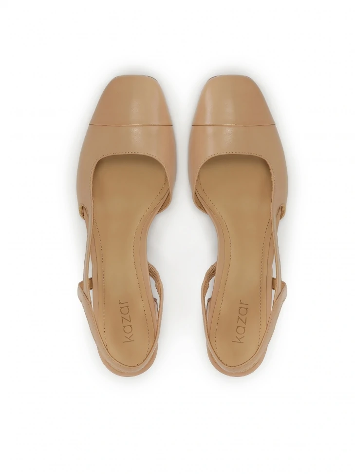 Kazar Beige Pumps With Open Heel