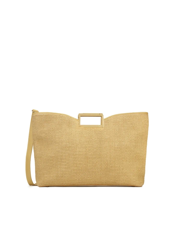 kazar Beige raffia bag with built handles