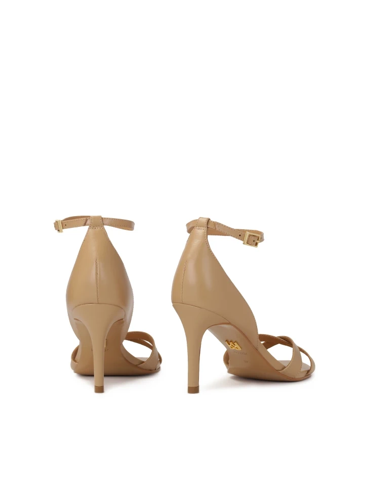 Kazar Beige Sandals With Built In Heel
