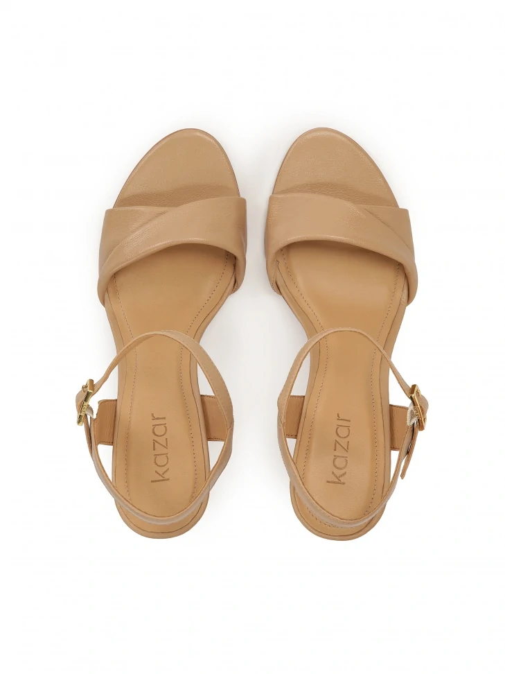Kazar Beige Sandals With Elegantly Worn Strap