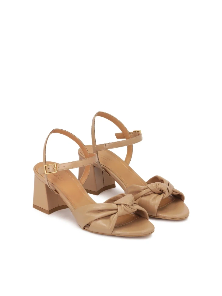 Kazar Beige Sandals With Knotted Strap