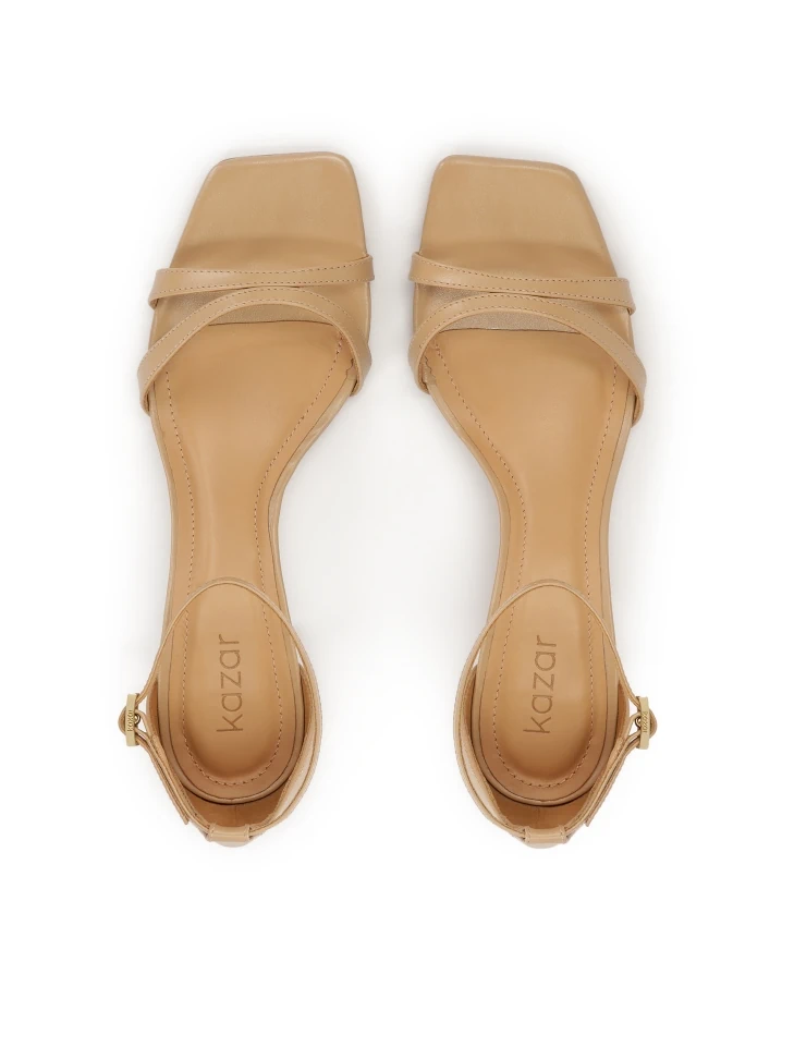 Kazar Beige Sandals With Two Thin Straps