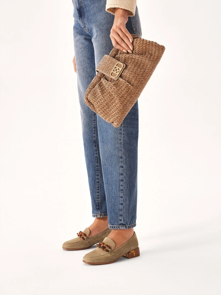 Kazar Beige Shoes With Chain On An Original Heel