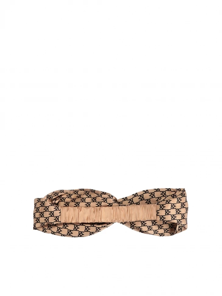 Kazar Beige Silk Satin Headband