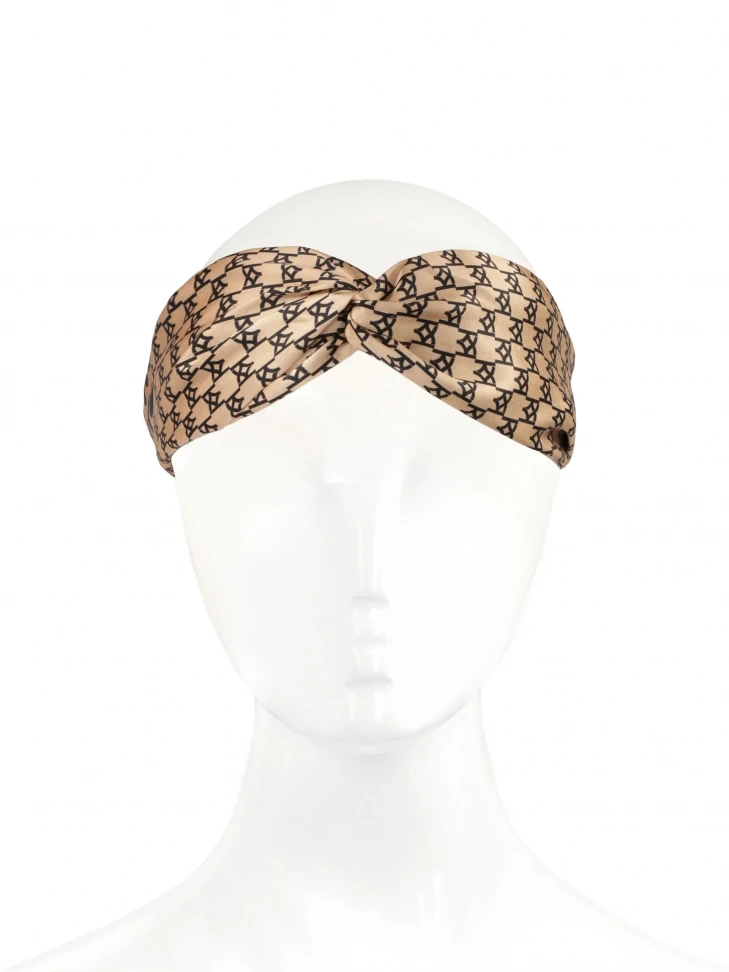 Kazar Beige Silk Satin Headband
