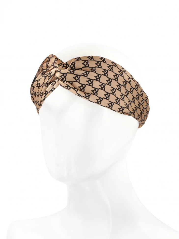 Kazar Beige Silk Satin Headband