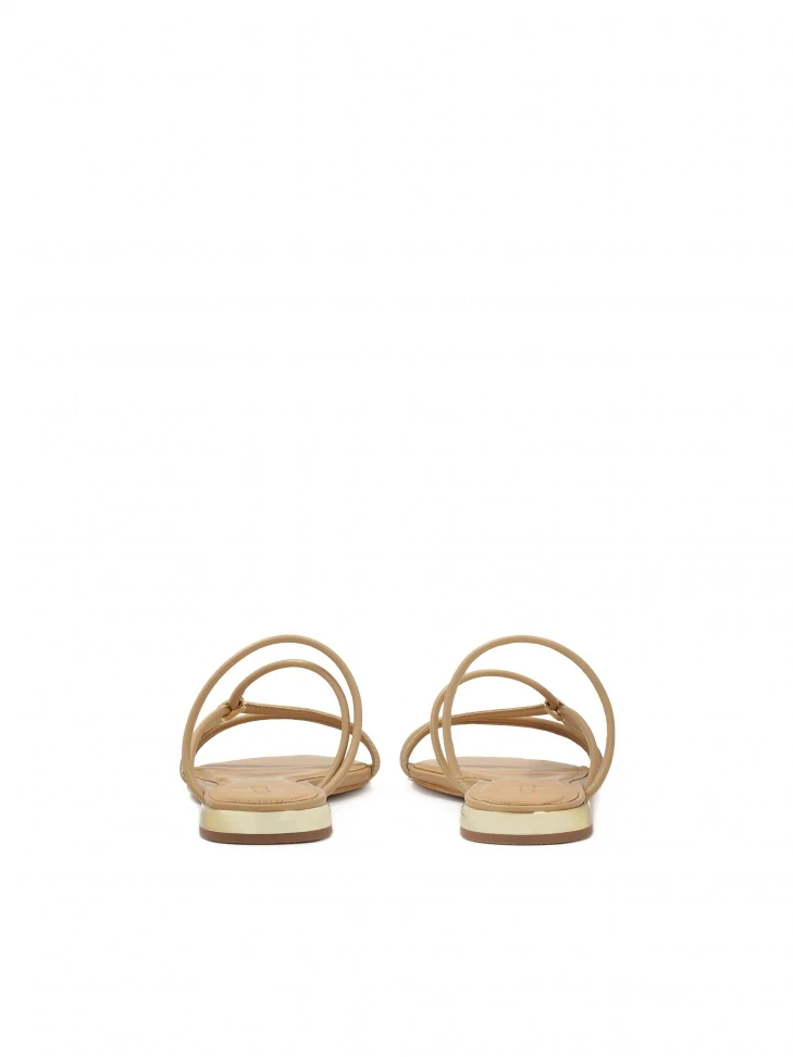 Kazar Beige Slides With Heel Strap