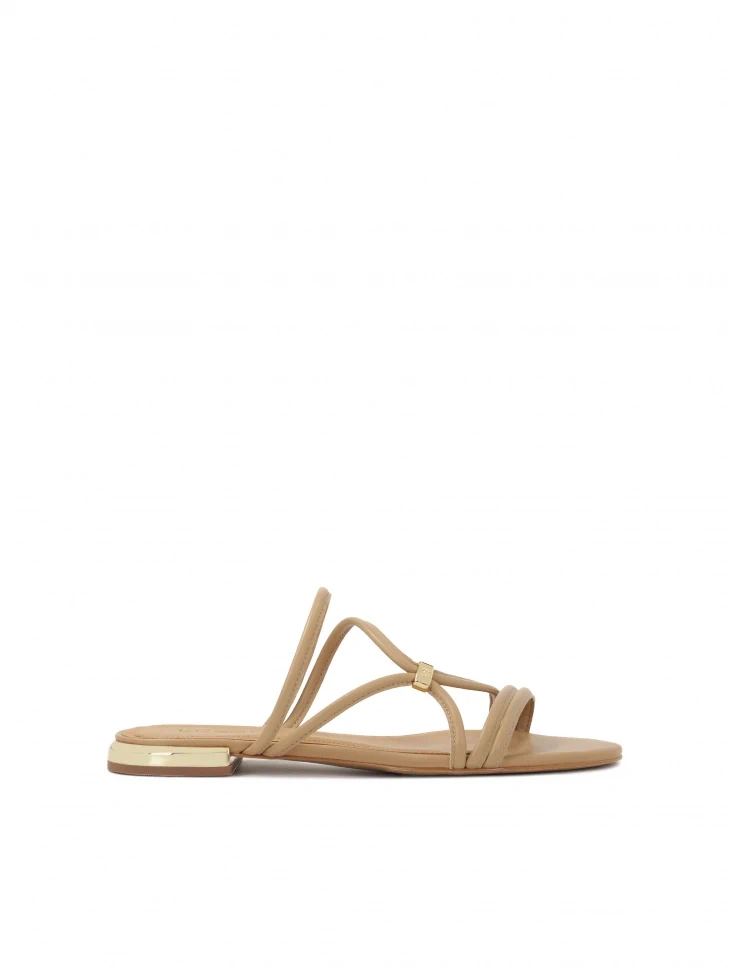 kazar Beige slides with heel strap