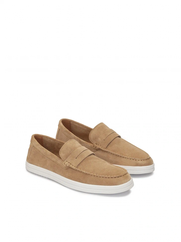 Kazar Beige Slip-on Sneakers On A White Sole