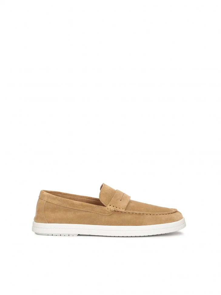 kazar Beige slip-on sneakers on a white sole