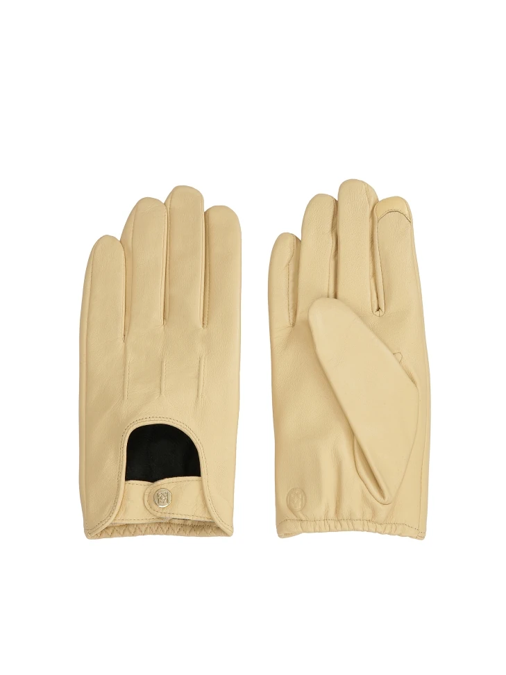 Kazar Beige Smooth Leather Car Gloves