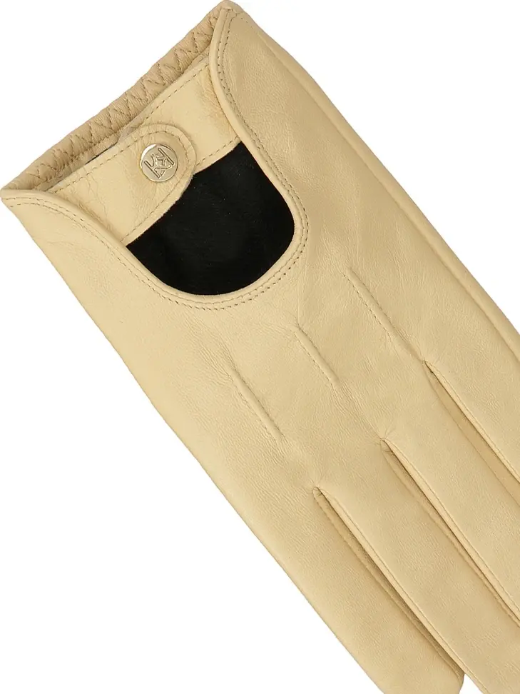Kazar Beige Smooth Leather Car Gloves