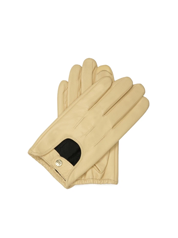 kazar Beige smooth leather car gloves