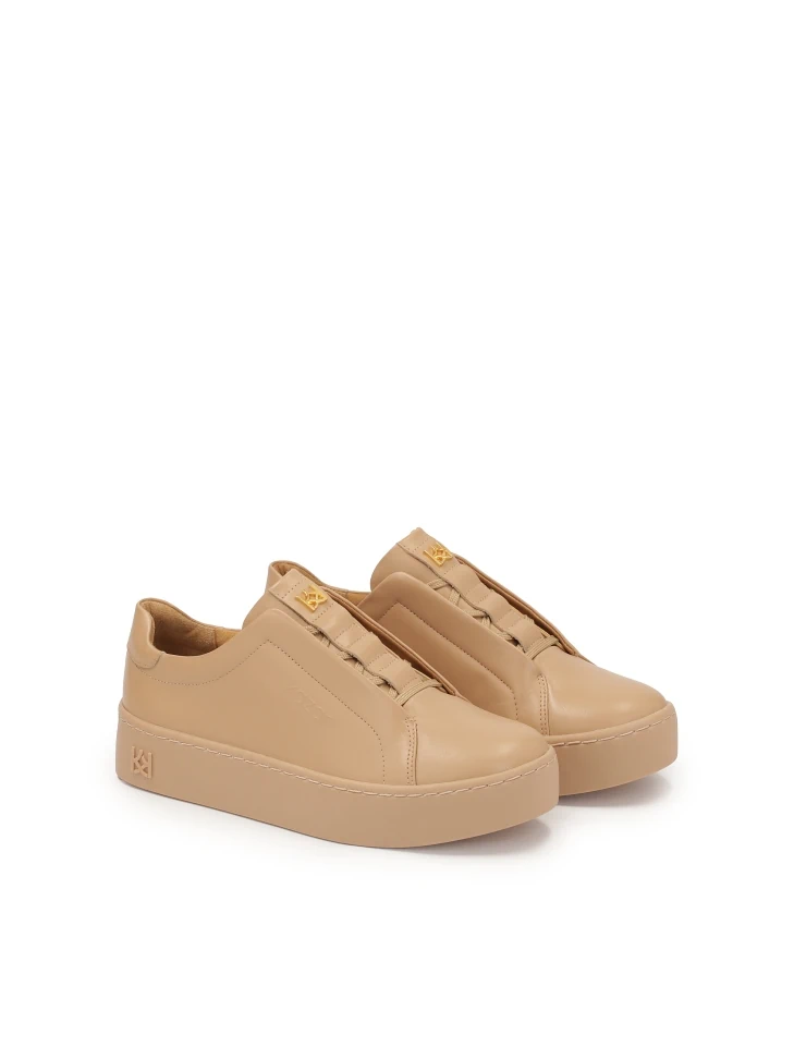 Kazar Beige Sneakers On A Thick Sole
