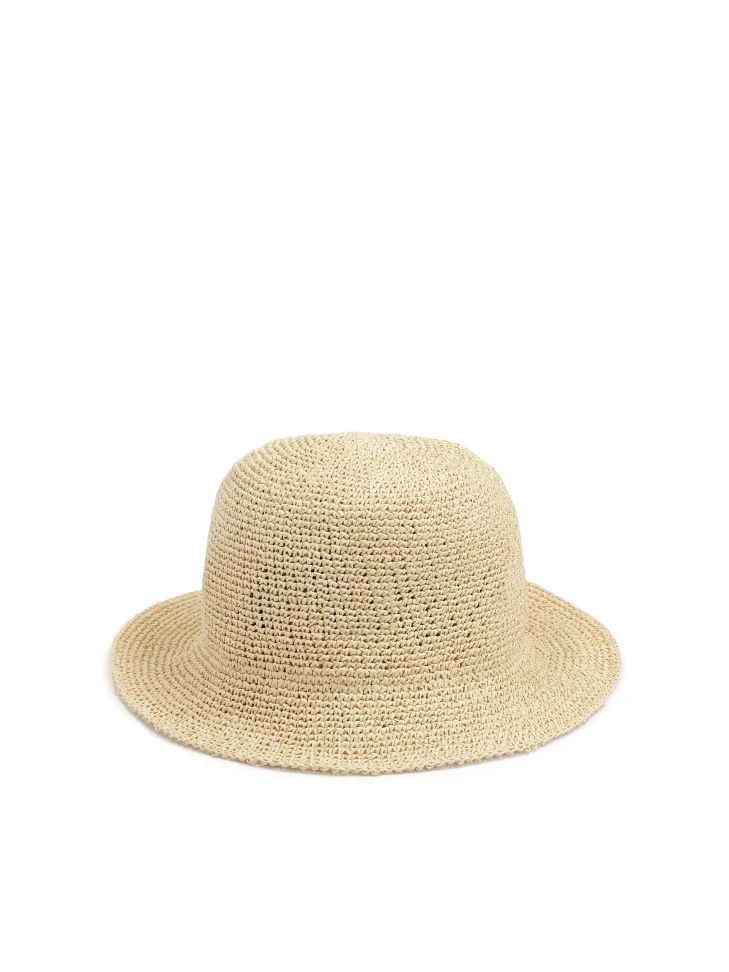 Kazar Beige Straw Hat With Monogram