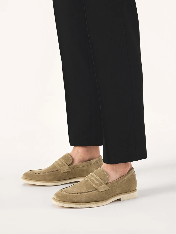 Kazar Beige Suede Loafers