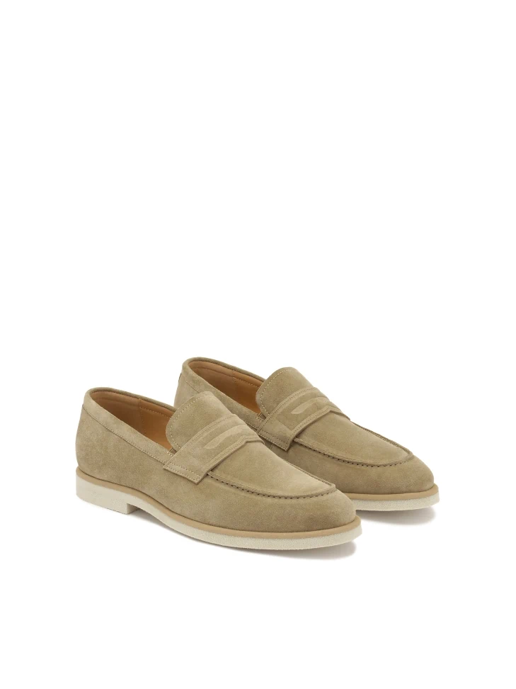 Kazar Beige Suede Loafers