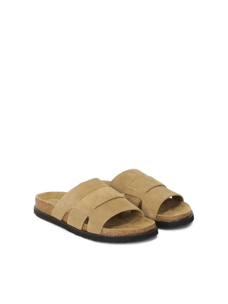 Kazar Beige Suede Slides
