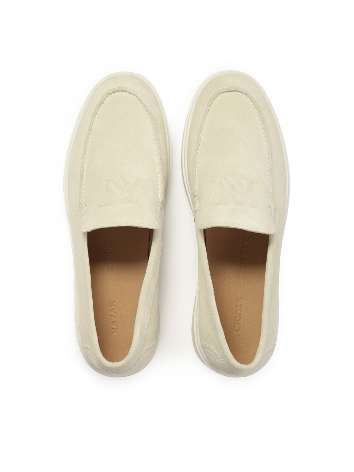 Kazar Beige Suede Slip-on Sneakers
