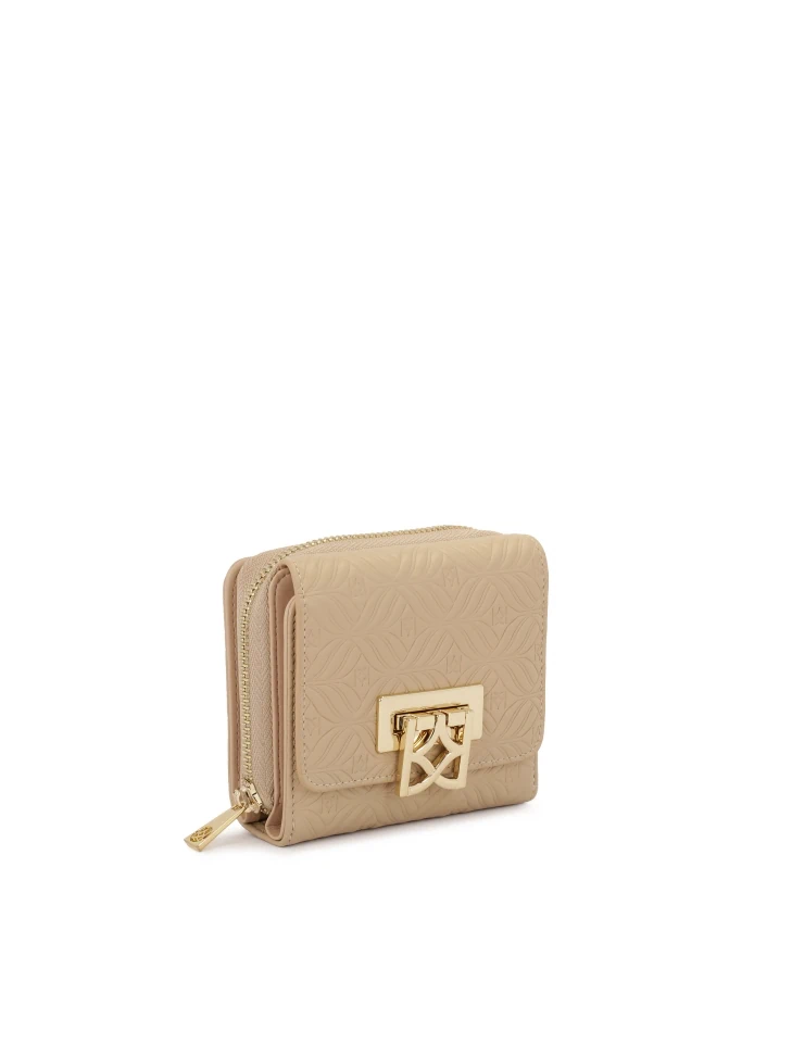 Kazar Beige Wallet With An Elegant Pattern