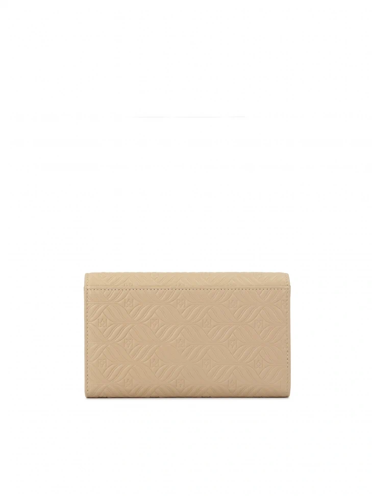 Kazar Beige Wallet With Elegant Embossed Pattern