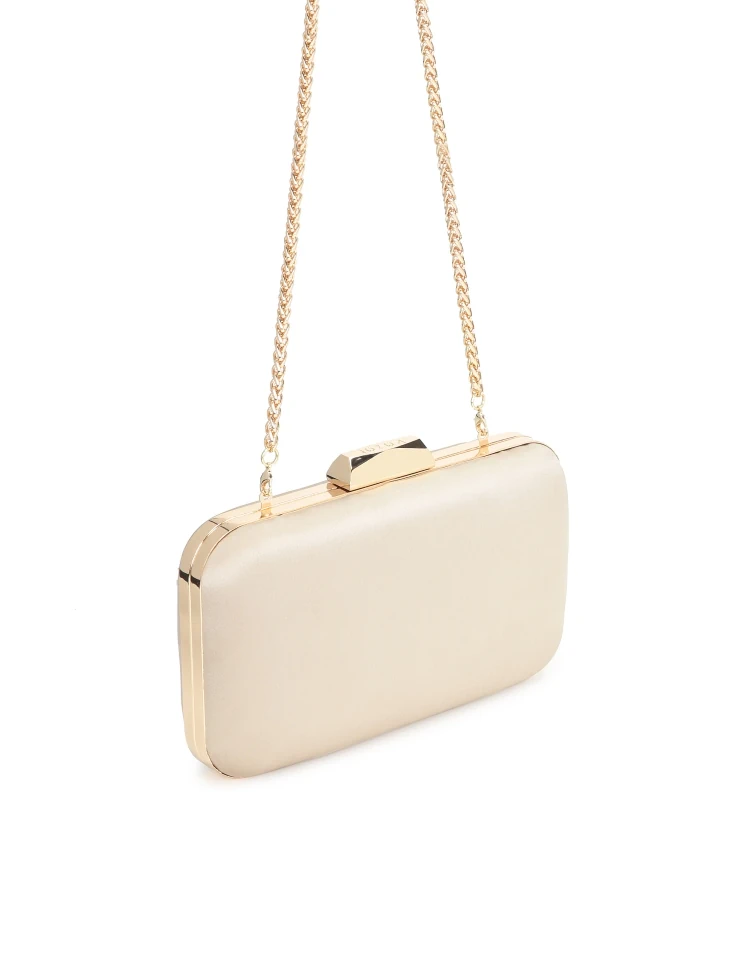 Kazar Beige Wedding Bag In The Form Of A Rigid Box