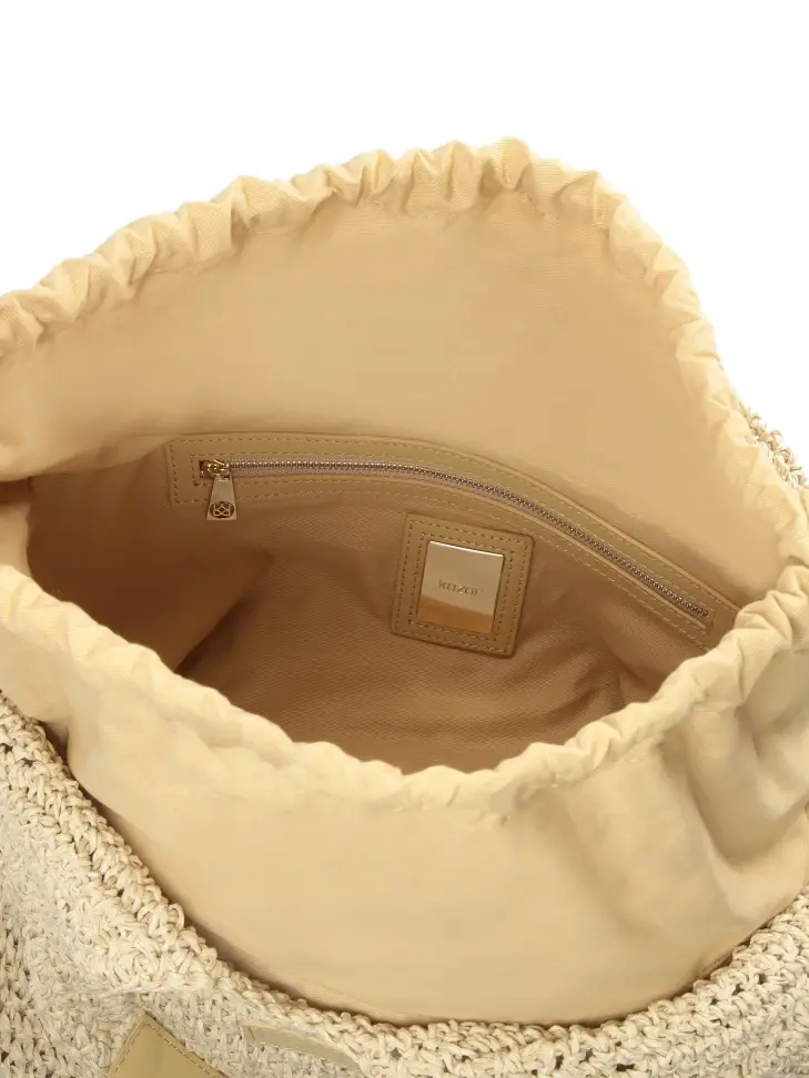Kazar Beige Woven Raffia Bag