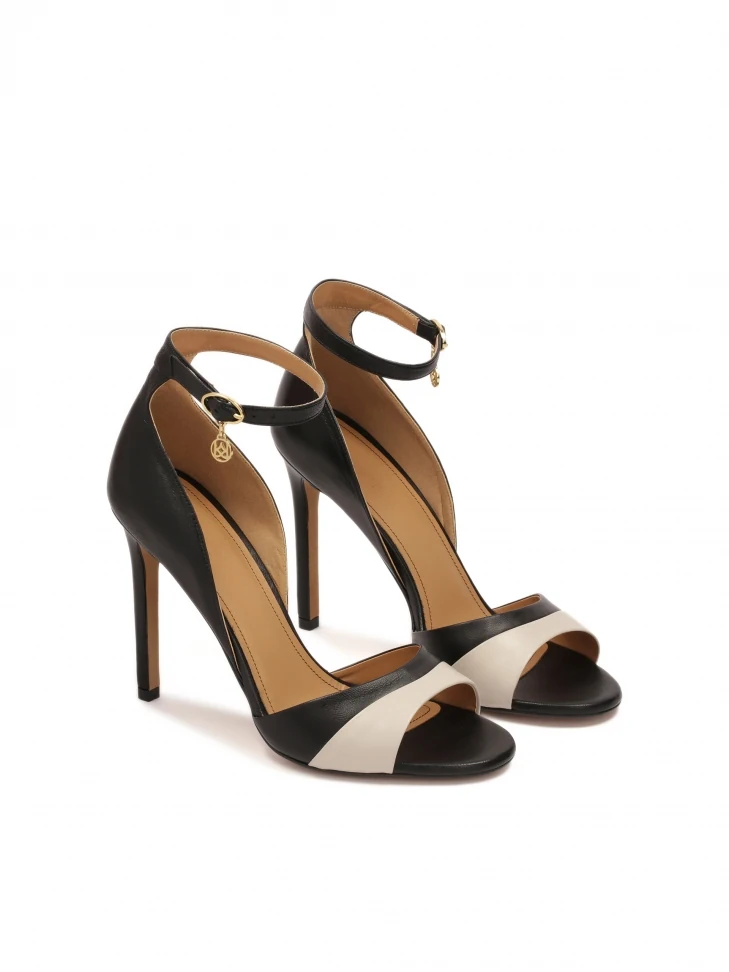 Kazar Black And Beige Heeled Sandals