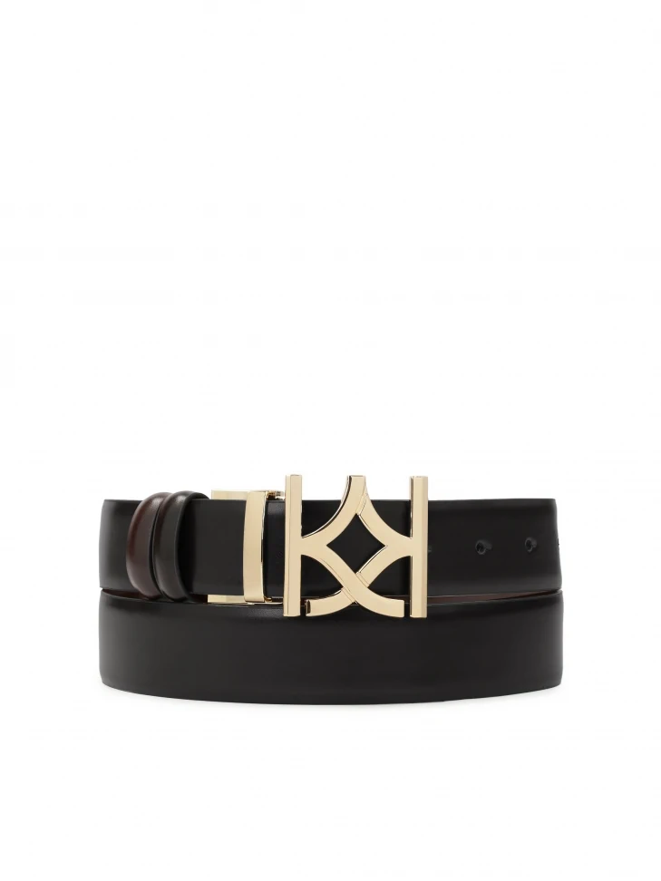 kazar Black and brown double-sided leather belt