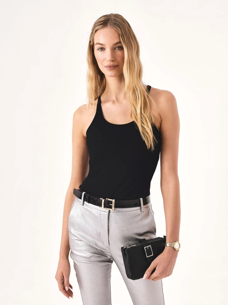 Kazar Black And Gold Double-sided Leather Belt